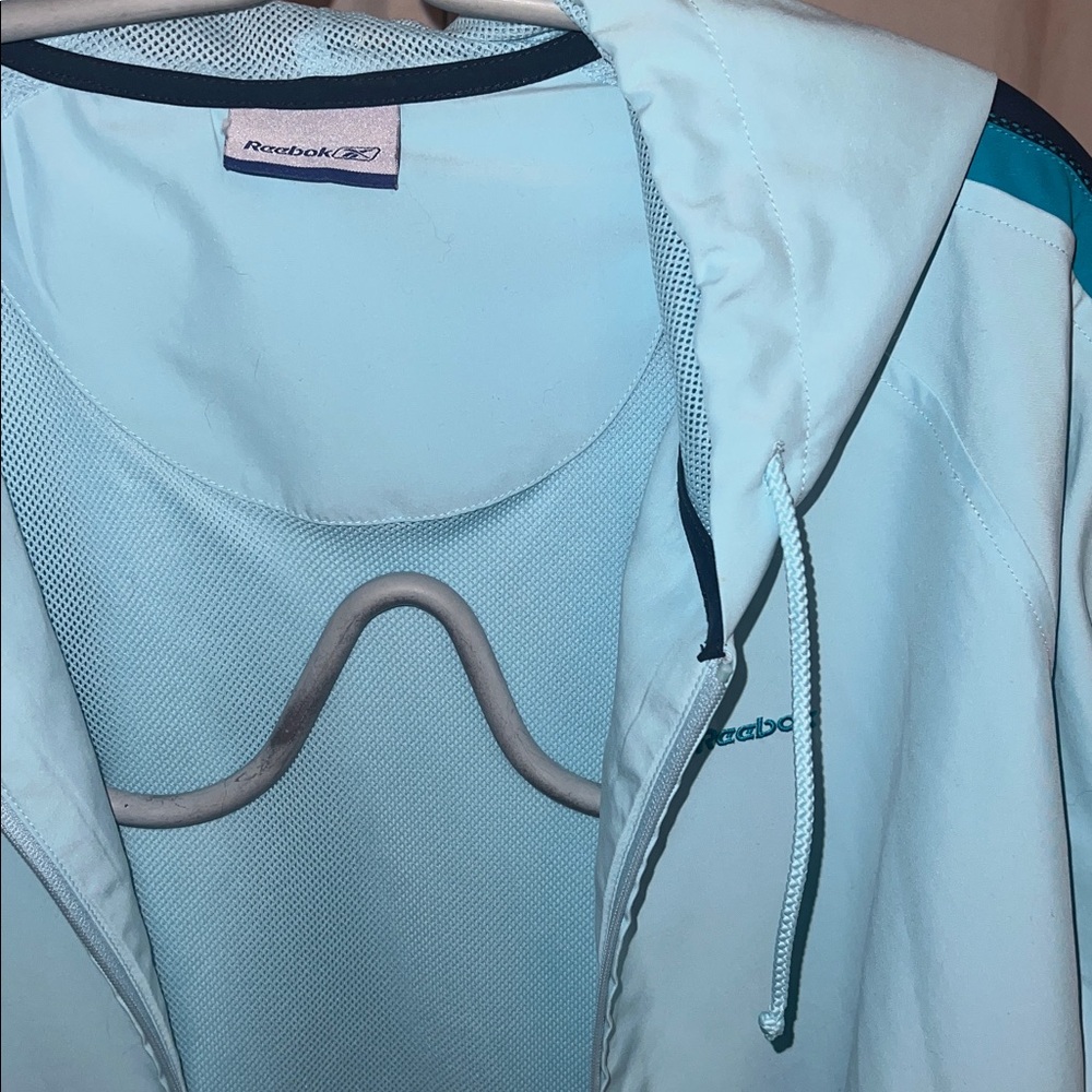 Reebok Sky Blue Hooded Jacket with Black Accents - Picture 2 of 9